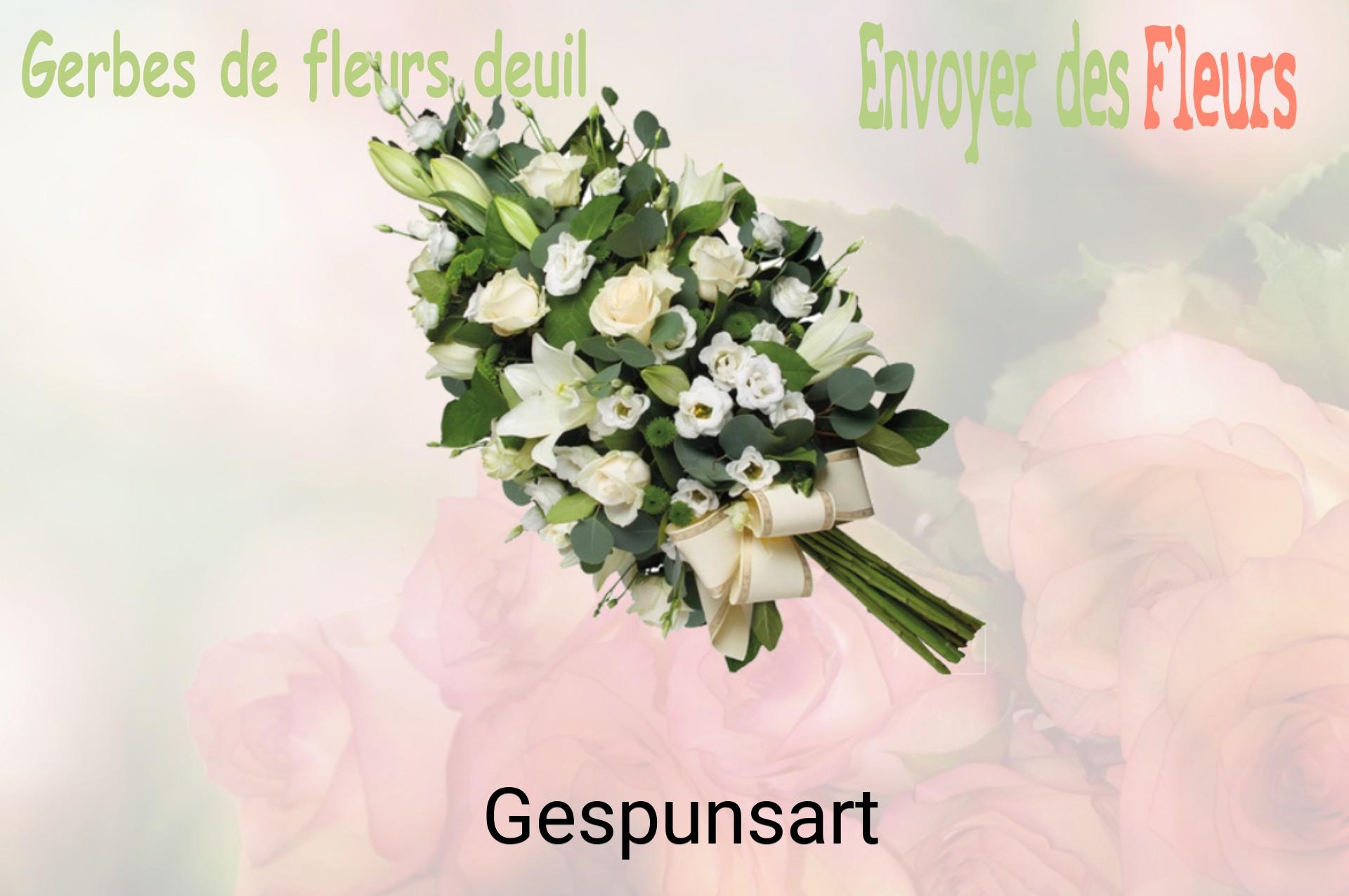 Gerbe de fleurs de deuil livrée à Gespunsart